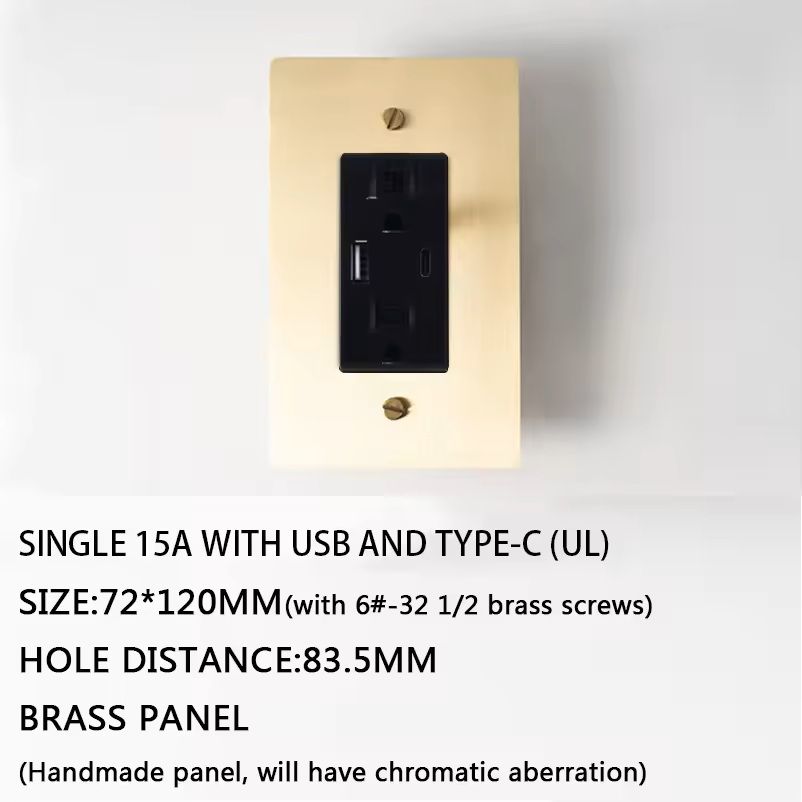 Golden Brass Panel Switch And Socket Collection  Toggle USB GFCI And Dimmer Options 13