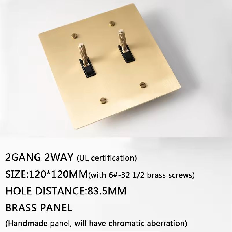 Golden Brass Panel Switch And Socket Collection  Toggle USB GFCI And Dimmer Options 8