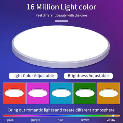 Smart WiFi LED Ceiling Light With App And Voice Control  24W Round Panel Lamp 6