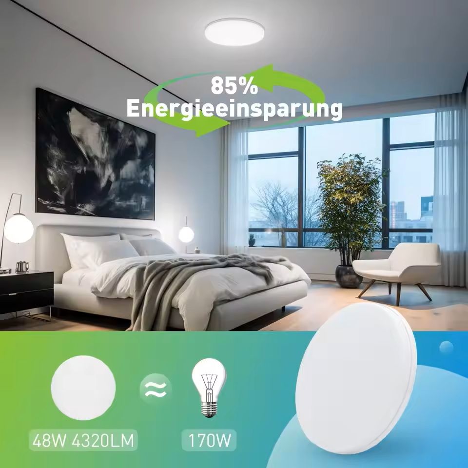 Modern Round LED Ceiling Light  Decorative Indoor Fixture For Living Room Bedroom And Kitchen 1