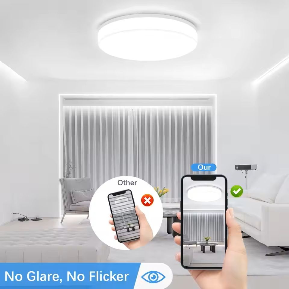 Modern Round LED Ceiling Light  Decorative Indoor Fixture For Living Room Bedroom And Kitchen 4