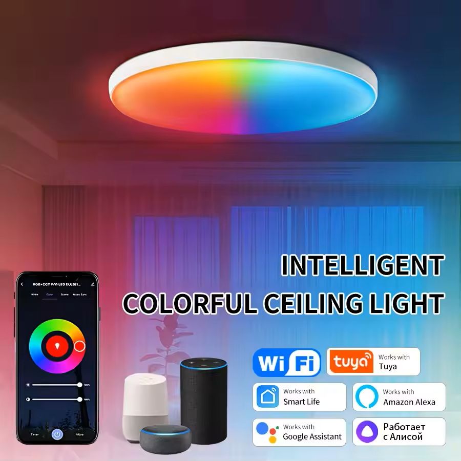 Smart WiFi RGB Ceiling Light Circular Ambient Lamp with App Control