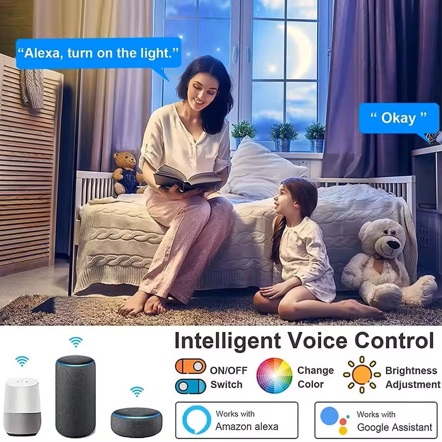 Smart WiFi RGB Ceiling Light Circular Ambient Lamp With App Control 5