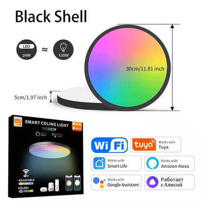 Smart WiFi RGB Ceiling Light Circular Ambient Lamp With App Control 7