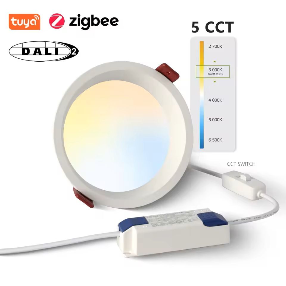 Smart Recessed LED Downlight 5 CCT Switchable Indoor Ceiling Light