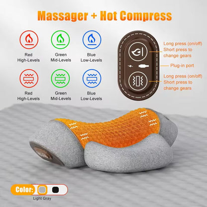 Electric Neck Massager Pillow With Heat And Vibration For Cervical Support 10