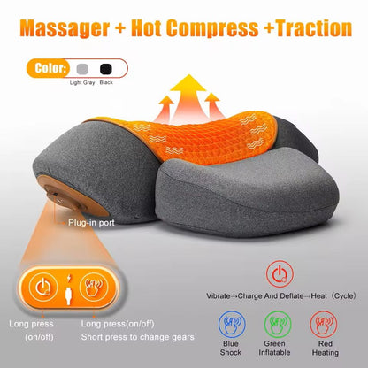 Electric Neck Massager Pillow With Heat And Vibration For Cervical Support 1