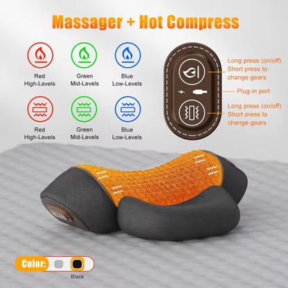 Electric Neck Massager Pillow With Heat And Vibration For Cervical Support 2