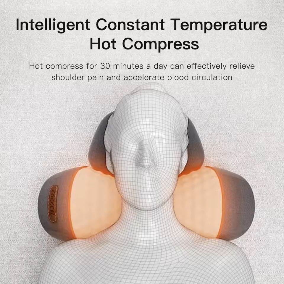 Electric Neck Massager Pillow With Heat And Vibration For Cervical Support 5