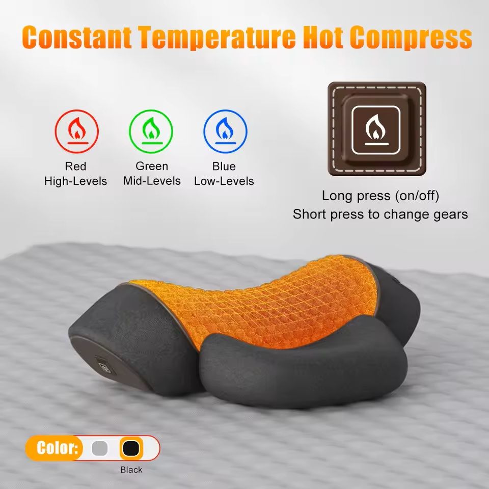 Electric Neck Massager Pillow With Heat And Vibration For Cervical Support 6
