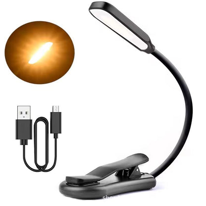 Rechargeable LED Book Light Clip-On Reading Lamp with 3 Color Modes