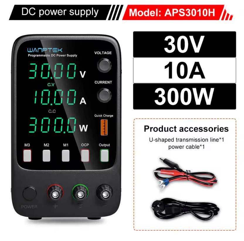 Programmable DC Power Supply 30V 10A Wanptek WPS3010H Adjustable Bench Unit 6