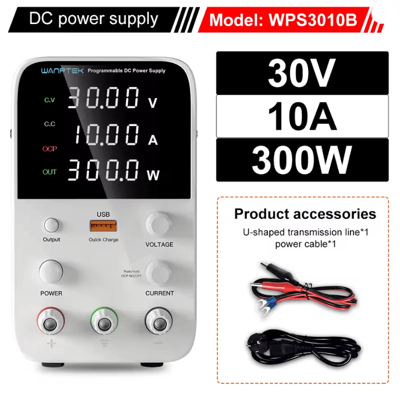 Programmable DC Power Supply 30V 10A Wanptek WPS3010H Adjustable Bench Unit 10