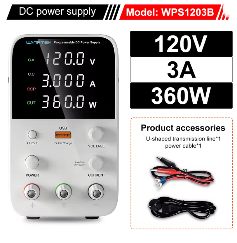 Programmable DC Power Supply 30V 10A Wanptek WPS3010H Adjustable Bench Unit 12