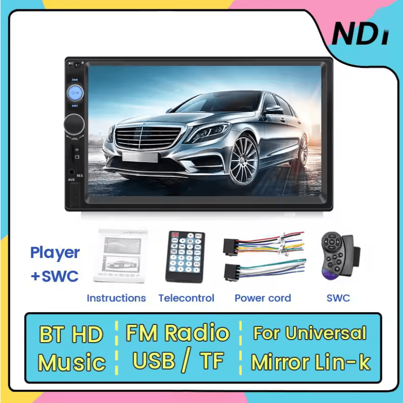 MEKEDE 7 Inch Touch Screen 2 Din Car Stereo With Bluetooth And USB Multimedia Support 2