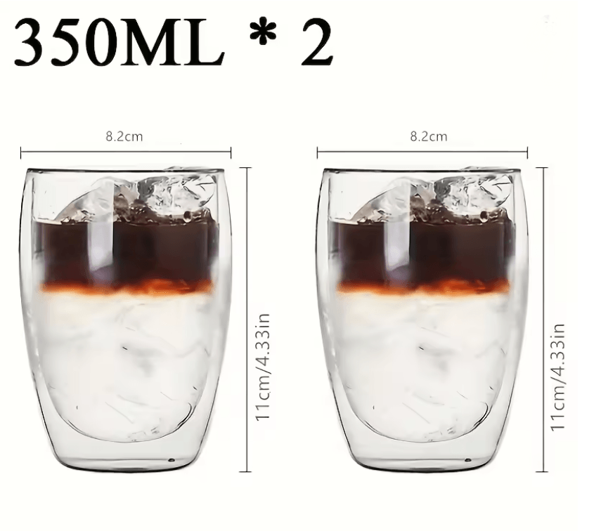 Double Wall Glass Cup Set – Insulated Espresso and Whisky Mugs for Hot and Cold Drinks
