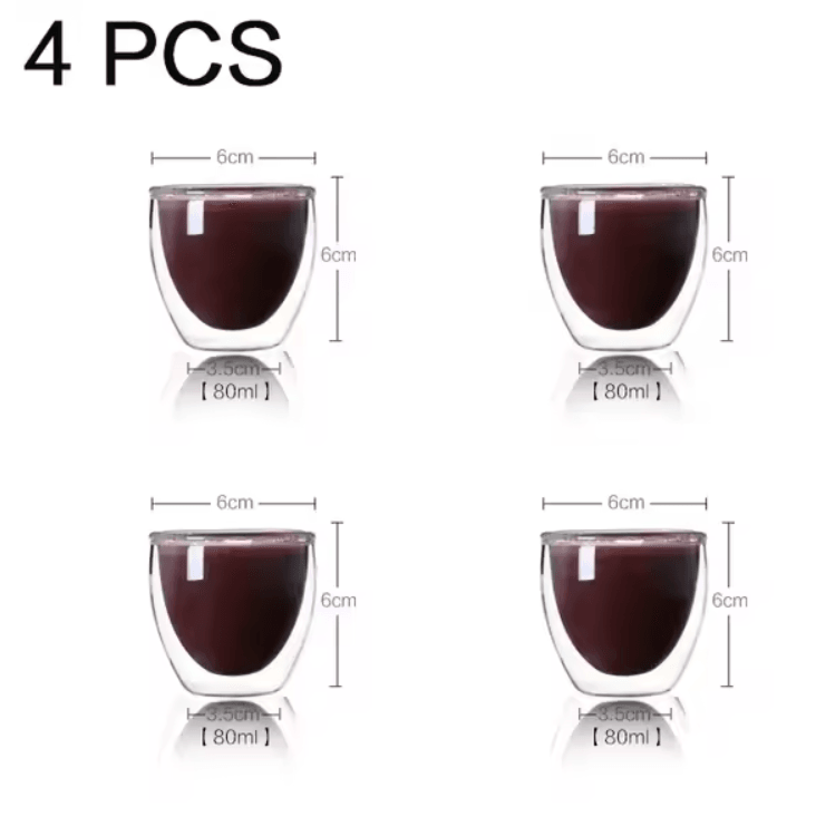 Double Wall Glass Cup Set  Insulated Espresso And Whisky Mugs For Hot And Cold Drinks 1