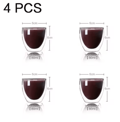 Double Wall Glass Cup Set  Insulated Espresso And Whisky Mugs For Hot And Cold Drinks 1