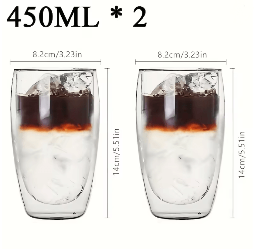 Double Wall Glass Cup Set  Insulated Espresso And Whisky Mugs For Hot And Cold Drinks 2