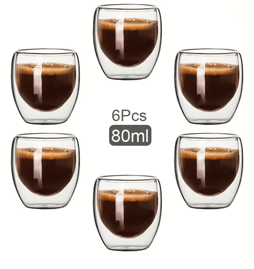 Double Wall Glass Cup Set  Insulated Espresso And Whisky Mugs For Hot And Cold Drinks 3
