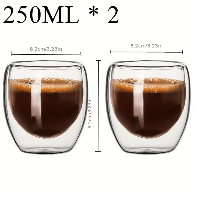 Double Wall Glass Cup Set  Insulated Espresso And Whisky Mugs For Hot And Cold Drinks 4
