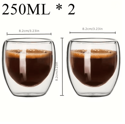 Double Wall Glass Cup Set  Insulated Espresso And Whisky Mugs For Hot And Cold Drinks 4