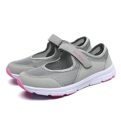 Breathable Mesh Walking Sneakers For Women  Lightweight White Casual Work Shoes 6