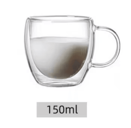 Double Wall Insulated Glass Cups  Clear Handmade Drinkware For Coffee Tea And Whiskey 6