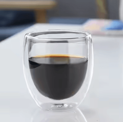 Double Wall Insulated Glass Cups  Clear Handmade Drinkware For Coffee Tea And Whiskey 3