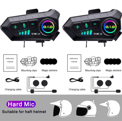 Kebidumei YP10 Bluetooth Motorcycle Helmet Intercom System With Waterproof Dual Headsets 1