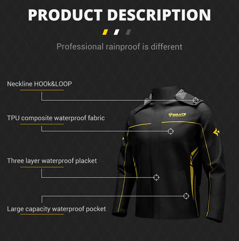 Motorcycle Rain Suit For Riders  Waterproof Jacket And Pants Set For AllWeather Protection 2