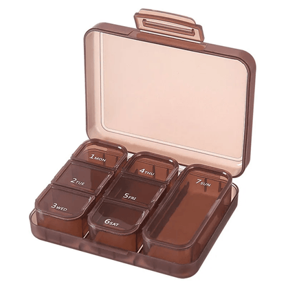 Weekly 21Grid Pill Organizer  Portable Medicine Storage Box With Secure Lids 4