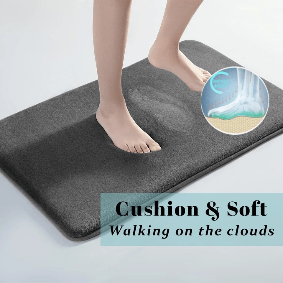 Super Absorbent Non Slip Coral Velvet Bath Mat – Quick Dry Bathroom Floor Mat