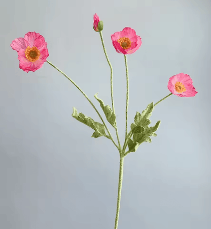 Elegant 4Head Faux Poppy Bouquet  Realistic Silk Artificial Flowers For Home  Event Decor 11
