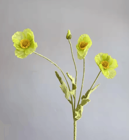 Elegant 4Head Faux Poppy Bouquet  Realistic Silk Artificial Flowers For Home  Event Decor 6