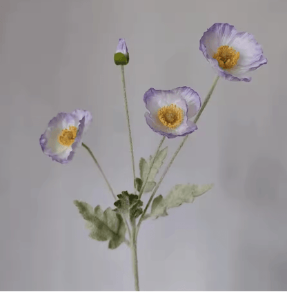 Elegant 4Head Faux Poppy Bouquet  Realistic Silk Artificial Flowers For Home  Event Decor 14