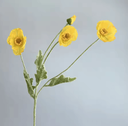 Elegant 4Head Faux Poppy Bouquet  Realistic Silk Artificial Flowers For Home  Event Decor 19