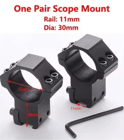 2PCS Tactical Scope Mount Rings – 25.4mm/30mm for 11mm & 20mm Rails