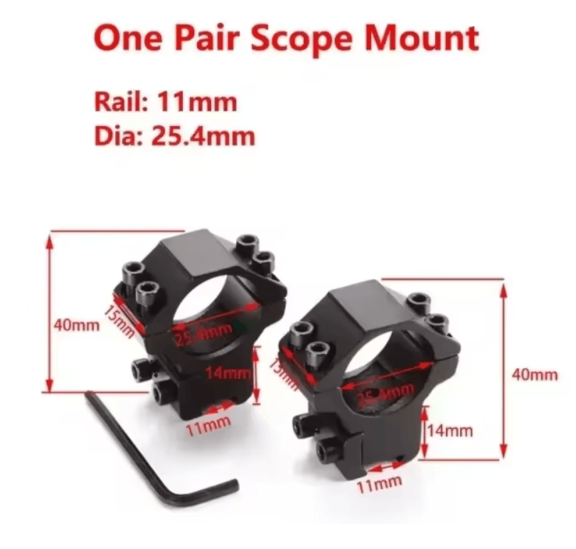 2PCS Tactical Scope Mount Rings  254mm30mm For 11mm  20mm Rails 2