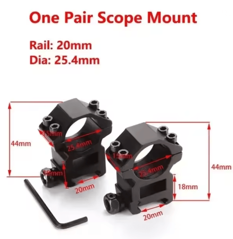 2PCS Tactical Scope Mount Rings  254mm30mm For 11mm  20mm Rails 3