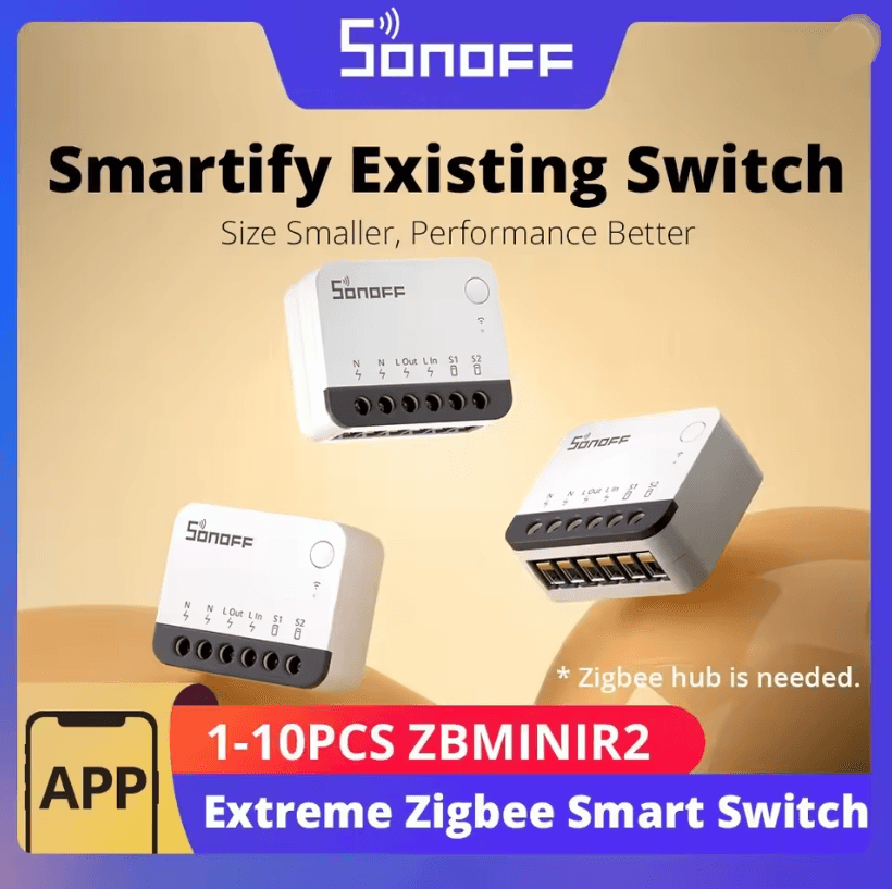 SONOFF ZBMINIR2 Zigbee 3.0 Smart Switch – Compact Relay with External Switch Support