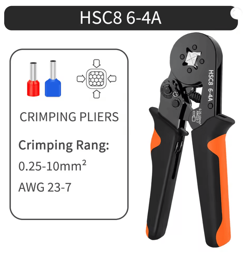 Hexagonal SelfAdjustable Ratchet Ferrule Crimping Tool Kit 237AWG 02510mm Crimper Kit With Ferrule  1