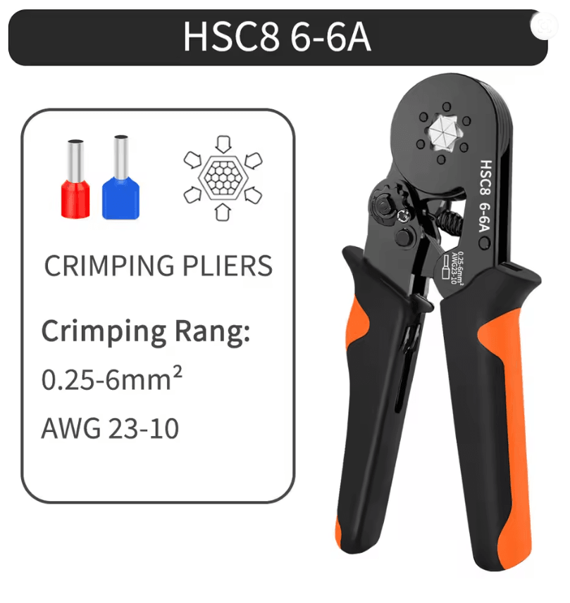 Hexagonal SelfAdjustable Ratchet Ferrule Crimping Tool Kit 237AWG 02510mm Crimper Kit With Ferrule  2