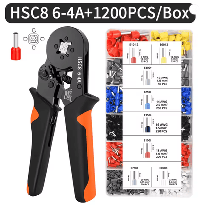 Hexagonal SelfAdjustable Ratchet Ferrule Crimping Tool Kit 237AWG 02510mm Crimper Kit With Ferrule  4