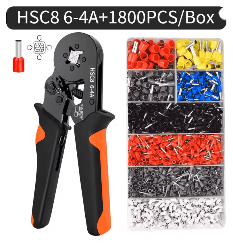 Hexagonal SelfAdjustable Ratchet Ferrule Crimping Tool Kit 237AWG 02510mm Crimper Kit With Ferrule  5