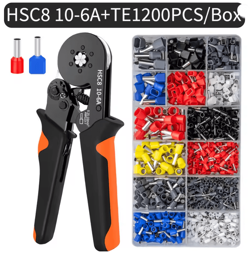 Hexagonal SelfAdjustable Ratchet Ferrule Crimping Tool Kit 237AWG 02510mm Crimper Kit With Ferrule  9