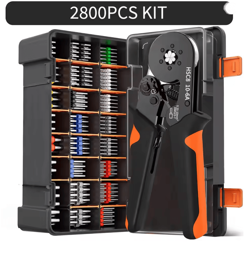 Hexagonal SelfAdjustable Ratchet Ferrule Crimping Tool Kit 237AWG 02510mm Crimper Kit With Ferrule  10