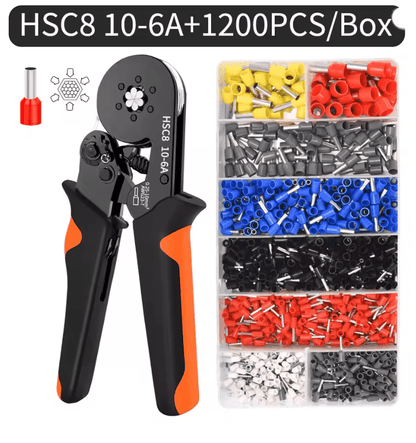 Hexagonal SelfAdjustable Ratchet Ferrule Crimping Tool Kit 237AWG 02510mm Crimper Kit With Ferrule  7