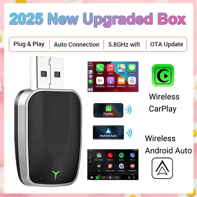 Mini Wireless Carplay Android Auto Adapter  Plug And Play 2 In 1 USB Dongle 4