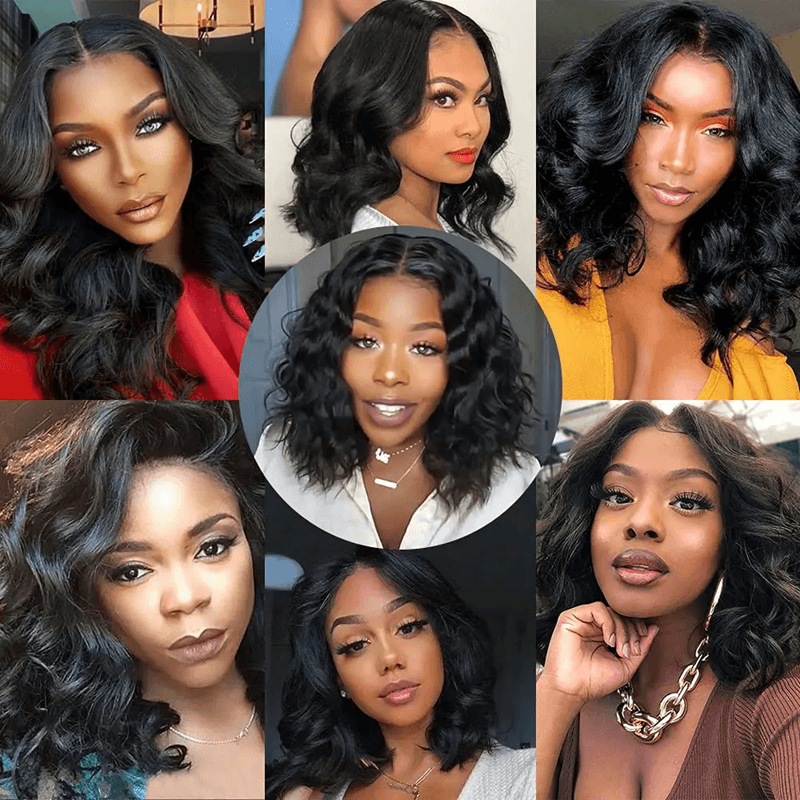 Brazilian Body Wave Short Bob Wig  13x4 Lace Front Human Hair Wig 200 Density 2
